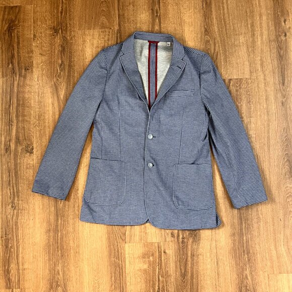 Ben Sherman Blue Gingham Check Plaid Sport Coat Jacket Sz 42L - Picture 7 of 11